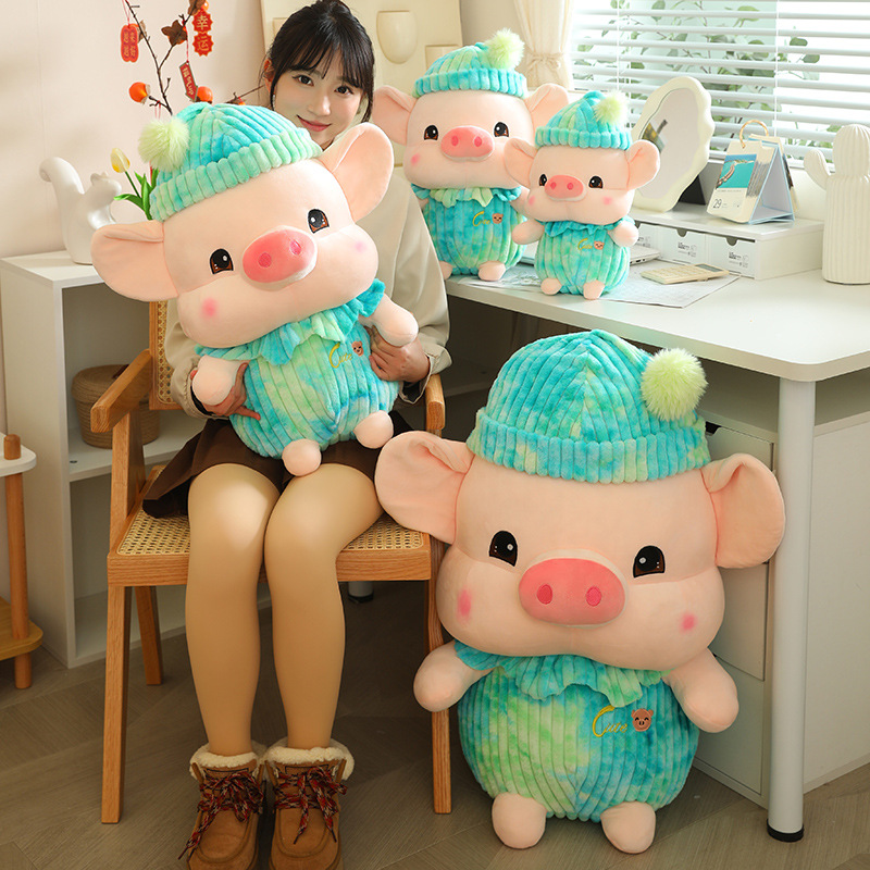 Factory OEM Cute Stuffed Pig with clothes doll plush animal stuffed toy 4