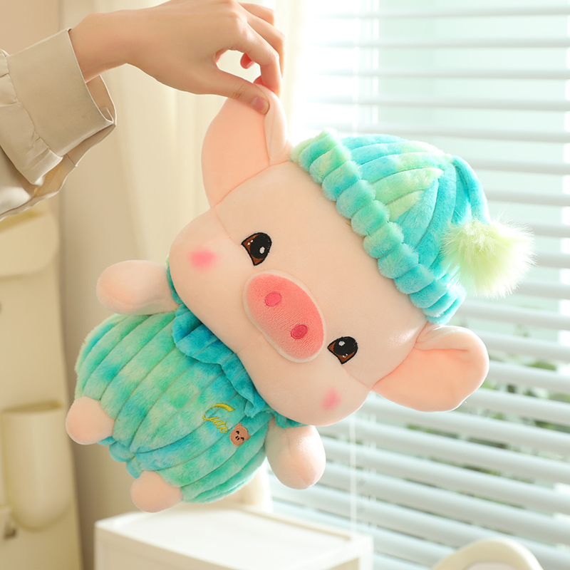 Factory OEM Cute Stuffed Pig with clothes doll plush animal stuffed toy 5