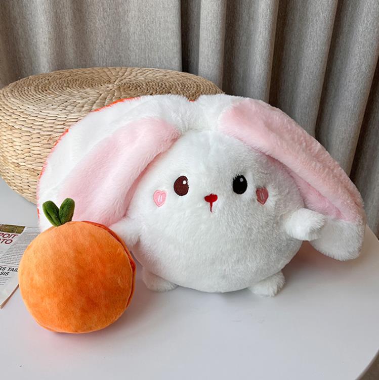 Hot selling Cute Fruit Orange Animals Transforms into Strawberry Rabbit And Pig Stuffed Animal Toys 2