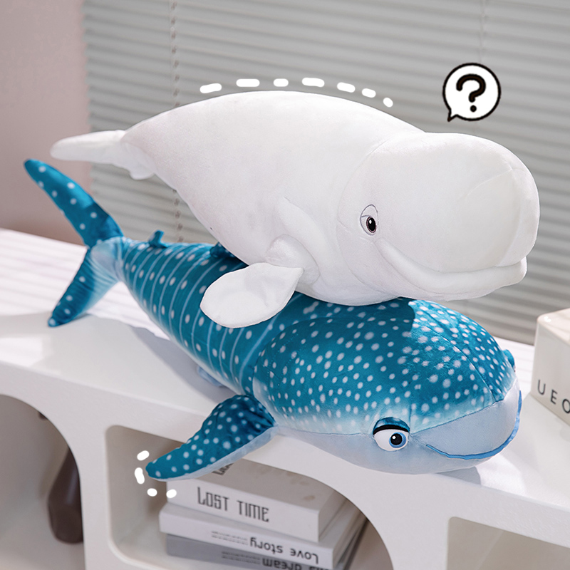 Multi Colors Shark and White Whale pillow anime plush toys soft cute Stuffed Animals Plush Shark and White Whale doll 3