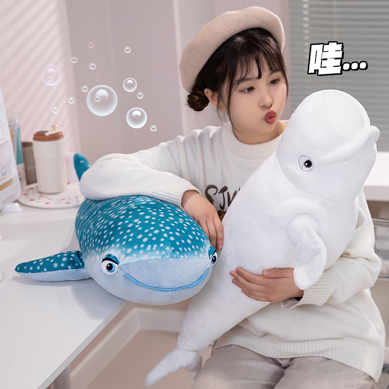 Multi Colors Shark and White Whale pillow anime plush toys soft cute Stuffed Animals Plush Shark and White Whale doll 4