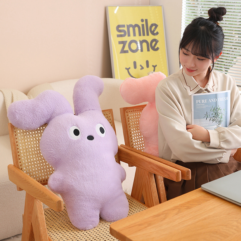 Folded ear rabbit pillow large-sized rabbit pillow bunny plush toy filling 17