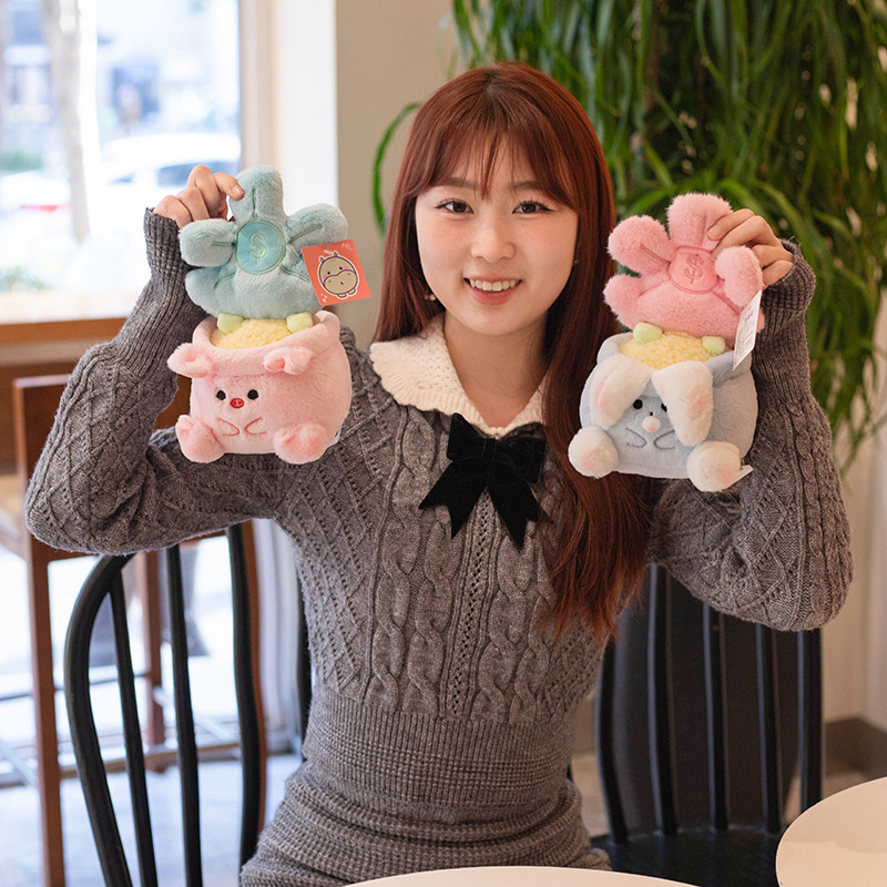 Best Gold coin flower pot plush flower pot New Year gift plush potted plant decoration plush toy Company - Yortoob 21