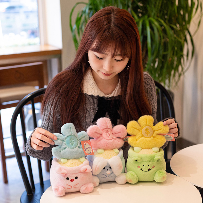 Best Gold coin flower pot plush flower pot New Year gift plush potted plant decoration plush toy Company - Yortoob 18