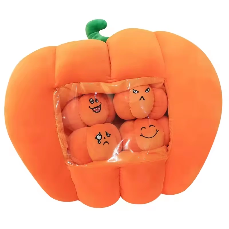 ODM OEM Custom Stuffed Vegetables Toy Pumpkin pillow Plush Toy as a gift for children 1