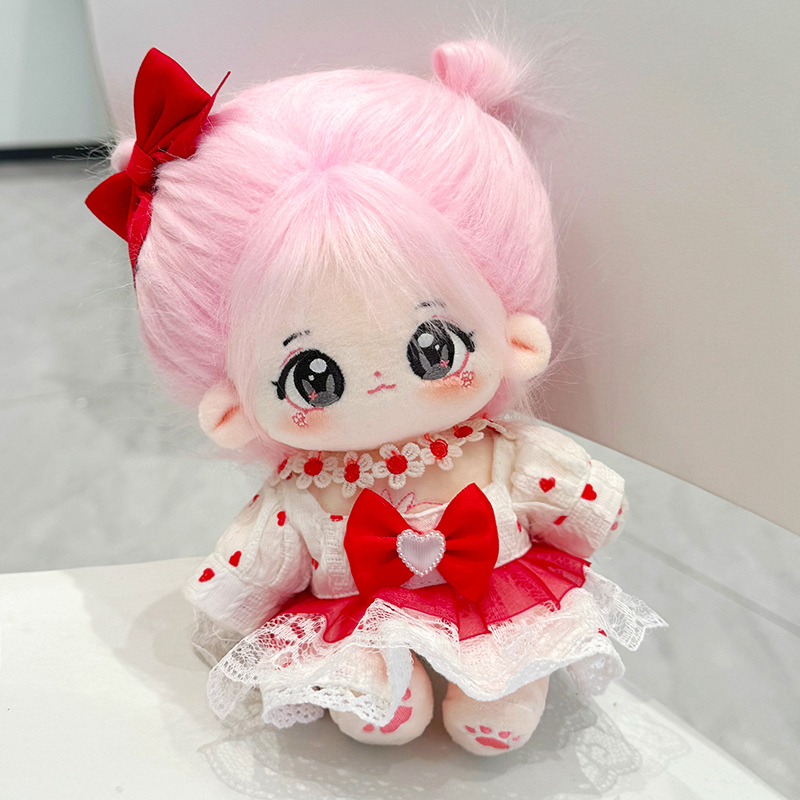 Soft Stuffed Fried Hair Little Girl Plush cotton doll 2