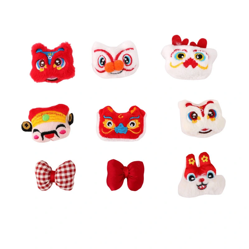 2024 New Year brooch cute plush brooch New Year gift decoration cartoon dragon lion accessories 1