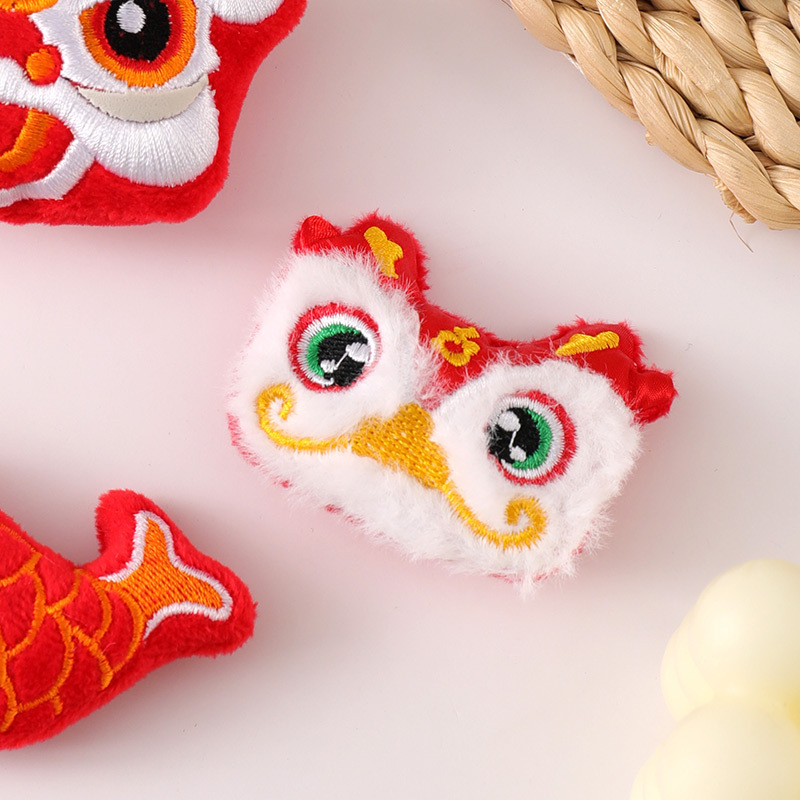 2024 New Year brooch cute plush brooch New Year gift decoration cartoon dragon lion accessories 12