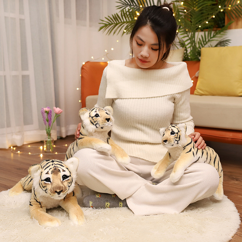 Simulated plush tiger lion leopard plush toy pillow home decoration 8