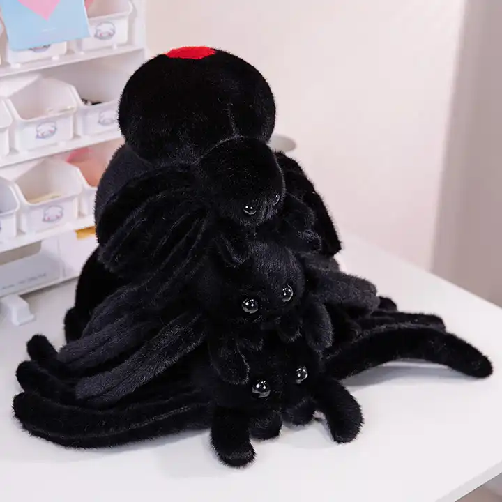 Cute Black Halloween Gift Stuffed Animal Plush Spider Toy 5