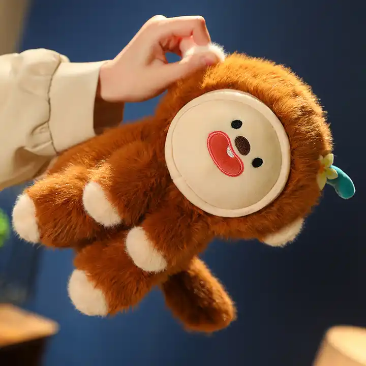 New Funny Design Stuffed Animal Changing Face Monkey Plush Doll Gift 5