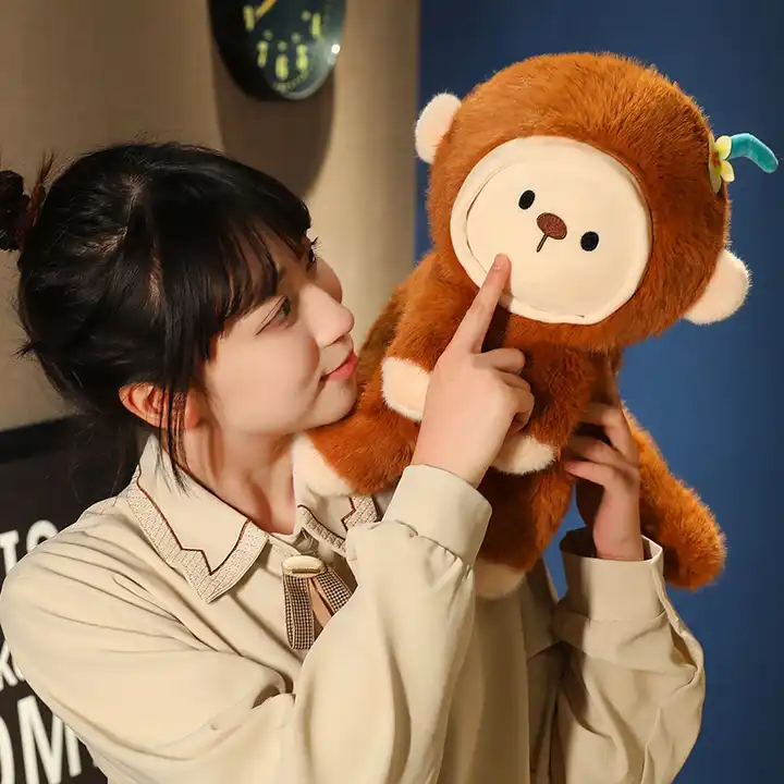 New Funny Design Stuffed Animal Changing Face Monkey Plush Doll Gift 6
