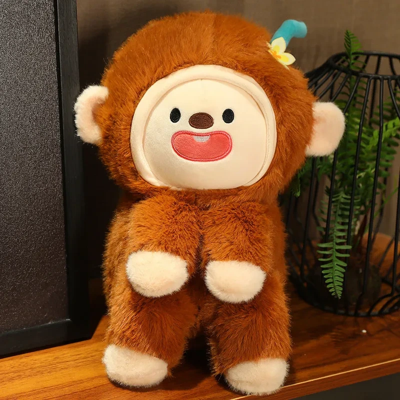 New Funny Design Stuffed Animal Changing Face Monkey Plush Doll Gift 1