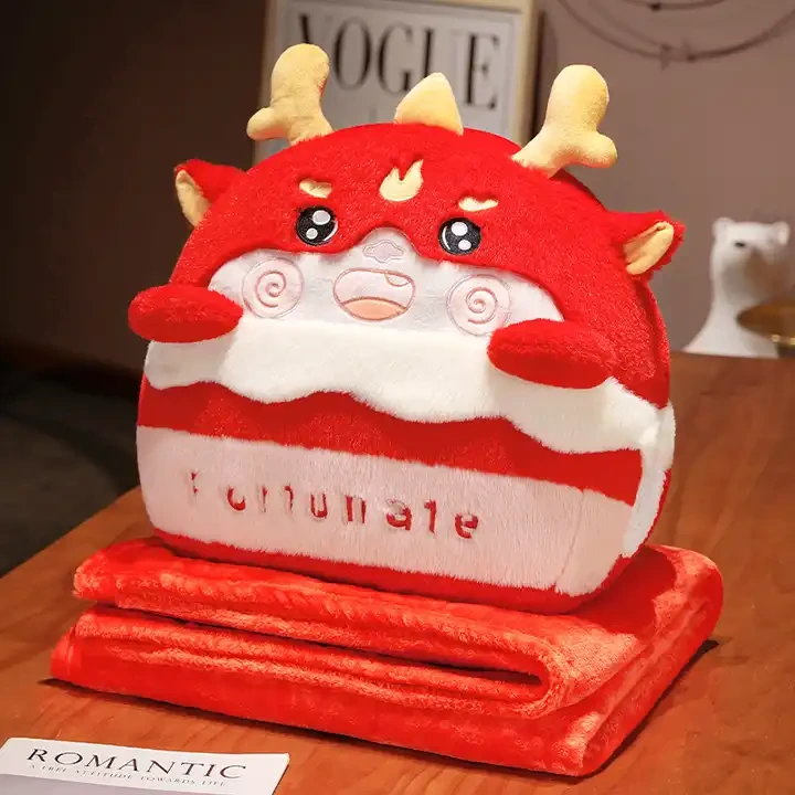 Eco-friendly material cartoon ugly cute dragon pillow blanket 1