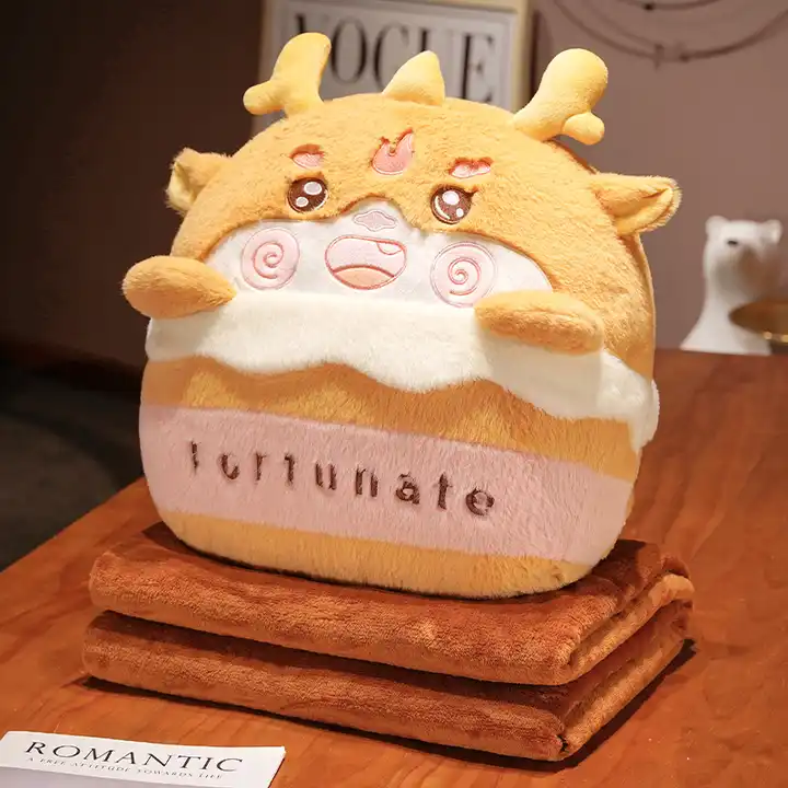 Eco-friendly material cartoon ugly cute dragon pillow blanket 2