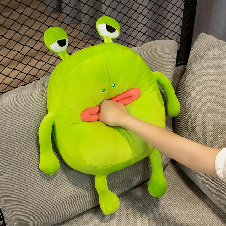 Wholesale Stuffed Animal Toy Big Mouth Frog Soft Pillow Plush Doll 4