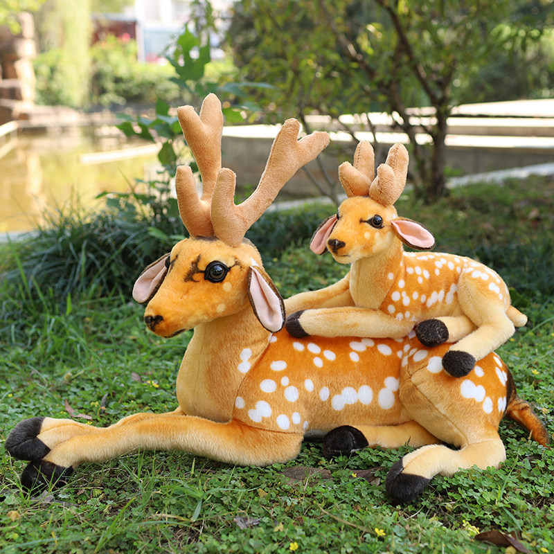 Eco friendly Custom Cute Simulation Sika deer plush doll 2
