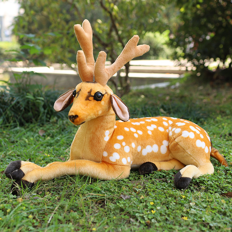 Eco friendly Custom Cute Simulation Sika deer plush doll 3