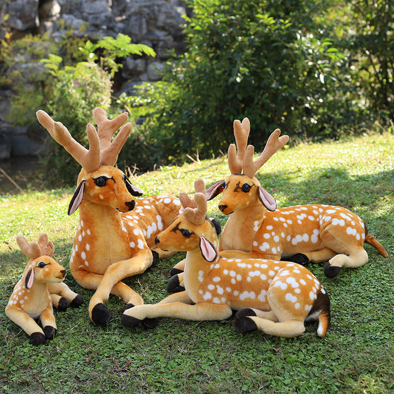 Eco friendly Custom Cute Simulation Sika deer plush doll 4