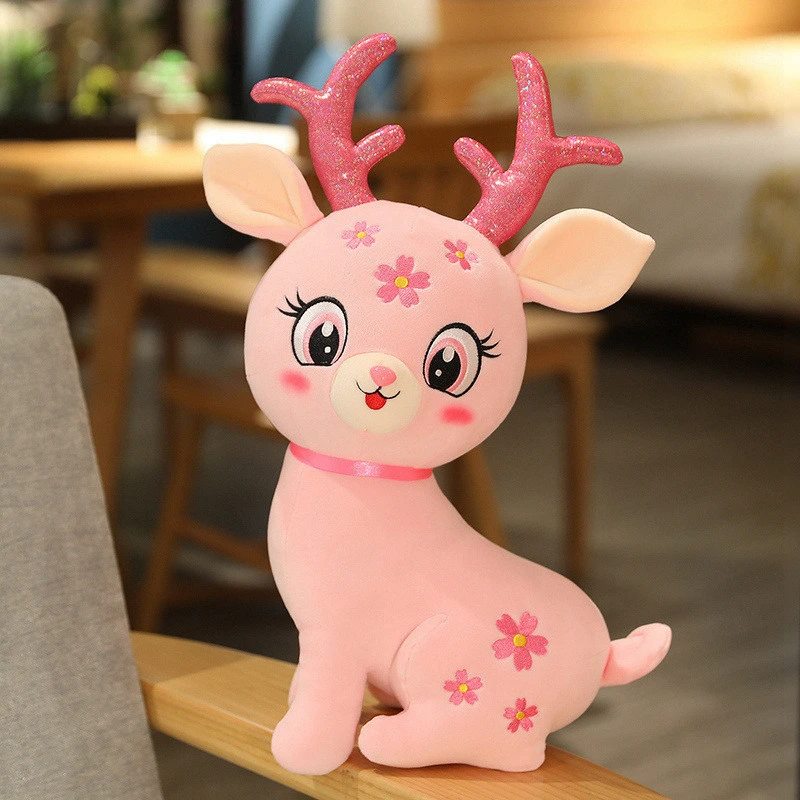 Eco friendly Custom Cute Simulation Sika deer plush doll1 1
