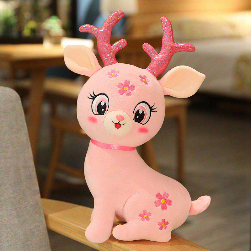 Eco friendly Custom Cute Simulation Sika deer plush doll1 4