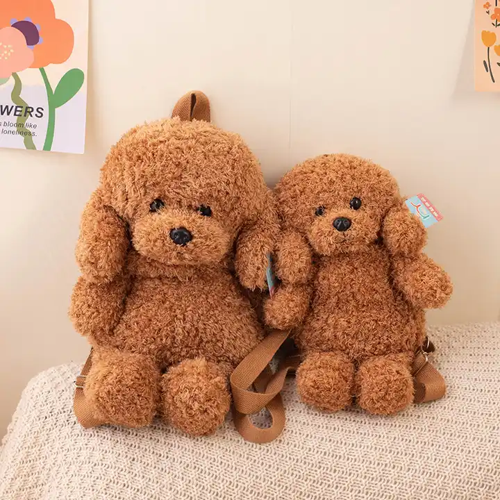 Cute Plush Teddy dog backpack for children bag 5