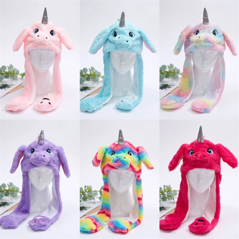 Customized Unicorn plush hat, rainbow unicorn hat, movable squeeze hat manufacturers From China | Yortoob 1