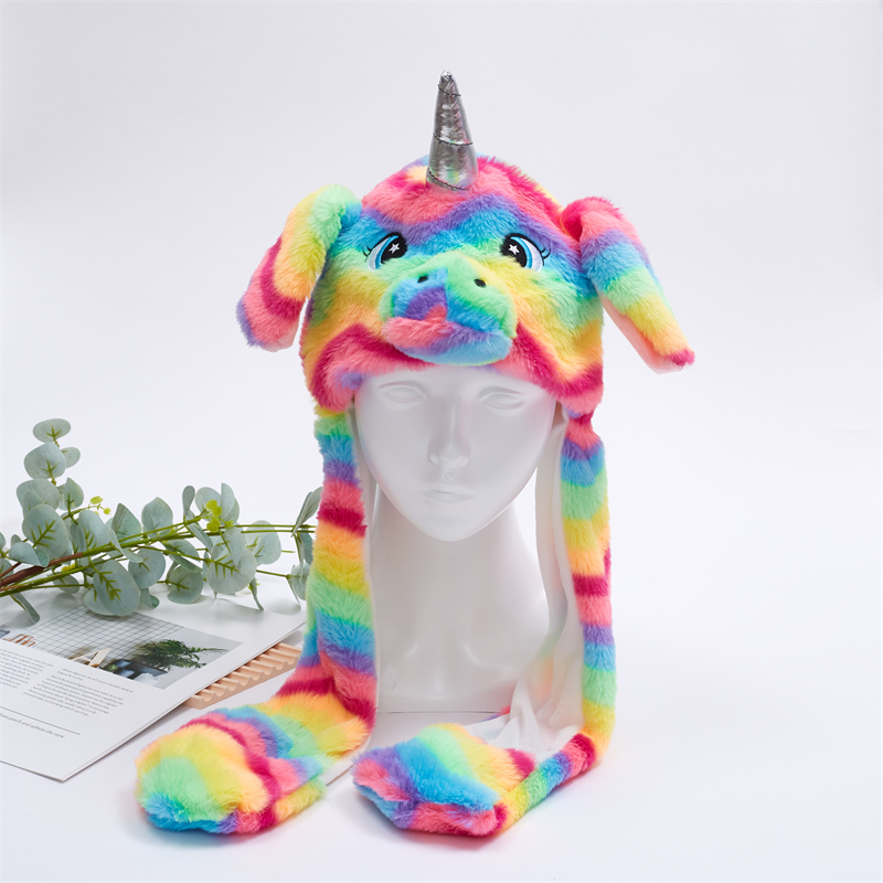 Customized Unicorn plush hat, rainbow unicorn hat, movable squeeze hat manufacturers From China | Yortoob 10
