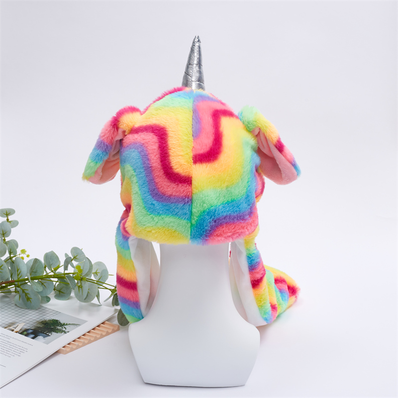 Customized Unicorn plush hat, rainbow unicorn hat, movable squeeze hat manufacturers From China | Yortoob 15