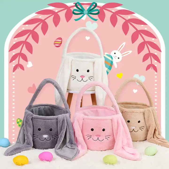 2023 Multiple Design Bunny Ear Easter Basket Bags for Easte 1
