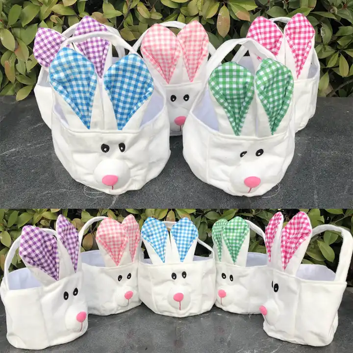 2023 Multiple Design Bunny Ear Easter Basket Bags for Easte 3