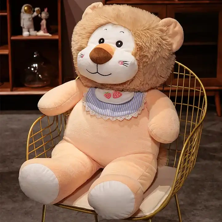 New Arrival Stuffed Animal Toy Lovely Bib Lion Plush Doll Gift For Kids 1