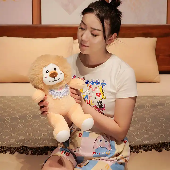 New Arrival Stuffed Animal Toy Lovely Bib Lion Plush Doll Gift For Kids 4