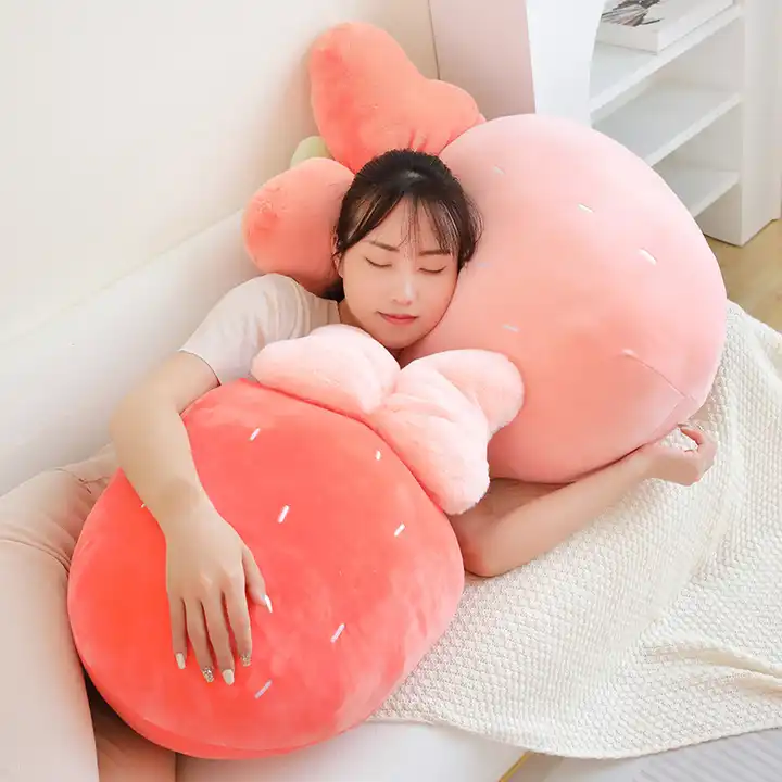 New Design Funny Light Lovely Soft Plush Doll Strawberry Shape Home Decoration 6