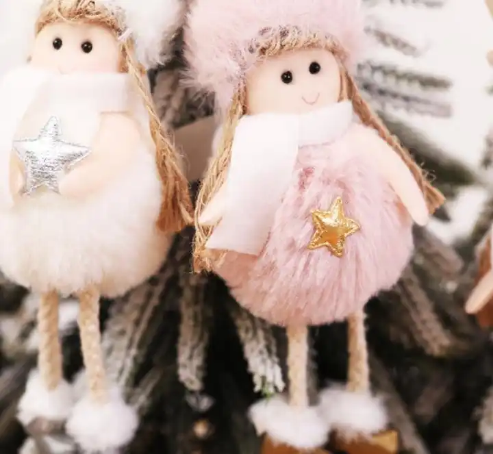Plush Christmas Fabric Doll Tree Ornaments Craft For Christmas Decorations Supplies Decoration Hook 3