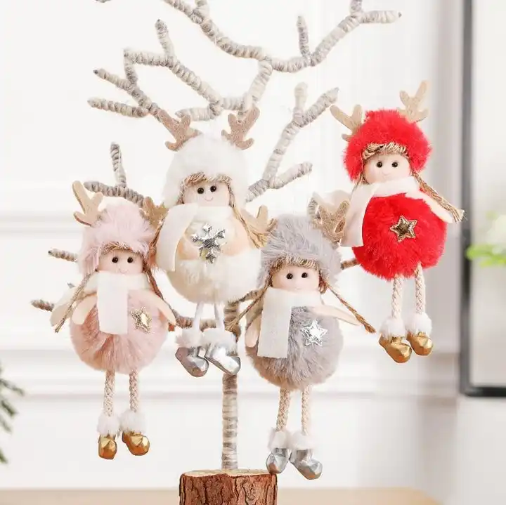 Plush Christmas Fabric Doll Tree Ornaments Craft For Christmas Decorations Supplies Decoration Hook 5