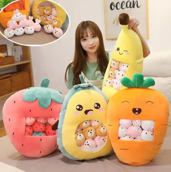 Creative Snack Pillow Bag Of Snacks Strawberry Fruit Doll Avocado Doll Banana Carrot Plush Toy 1