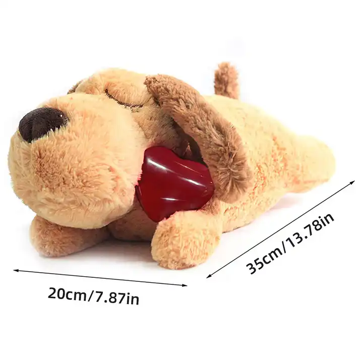 Eco Friendly Anti Anxiety Relief Heartbeat Accompany Pet Training Stuffed Snuggle Sleep Aid Calming Plush Puppy Dog Toys 4