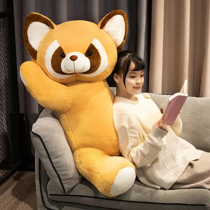 Wholesale Cute Soft Stuffed Plush Animal Raccoon Throw Pillow Toys Gift For Kids 3
