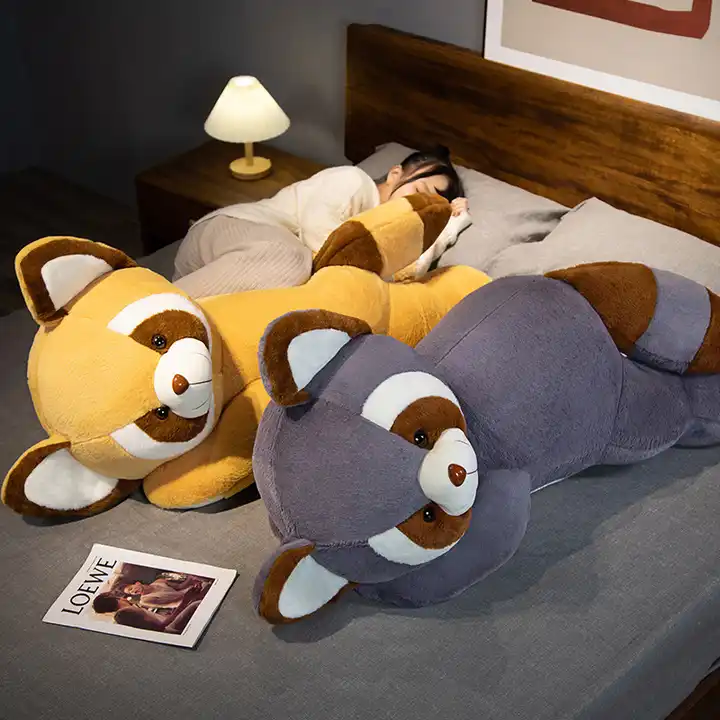 Wholesale Cute Soft Stuffed Plush Animal Raccoon Throw Pillow Toys Gift For Kids 5