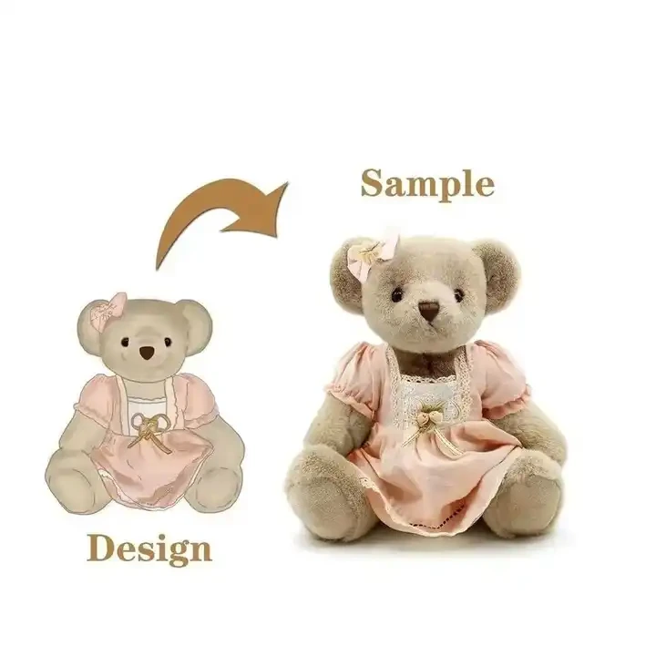 Teddy Bear Wholesale Custom logo Brand Clothes Wholesale Brown Teddy Plush Bear Toy For Kid Gifts 1