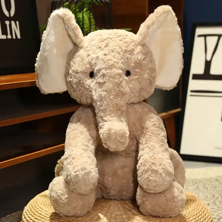 Customized Elephant Soft Stuffed Plush Animal Cute Soft Toy Sitting Elephant 1
