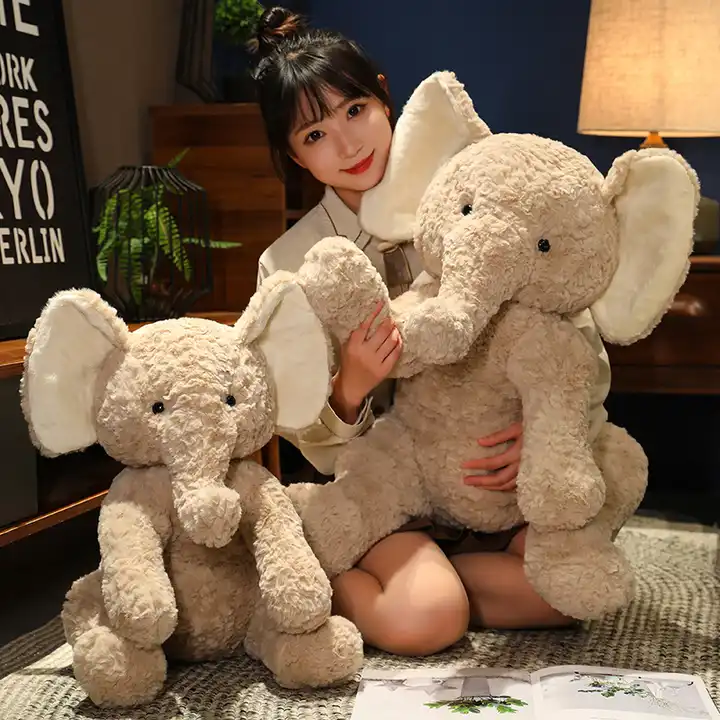 Customized Elephant Soft Stuffed Plush Animal Cute Soft Toy Sitting Elephant 4