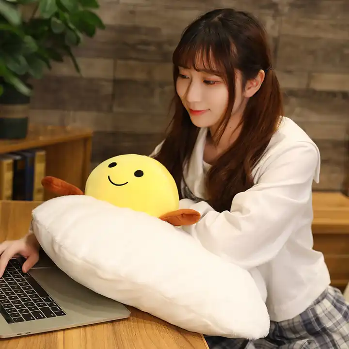 Wholesale New Design Stuffed Animal Toy Fried Egg Plush Soft Toy Animals Throw Pillow 6