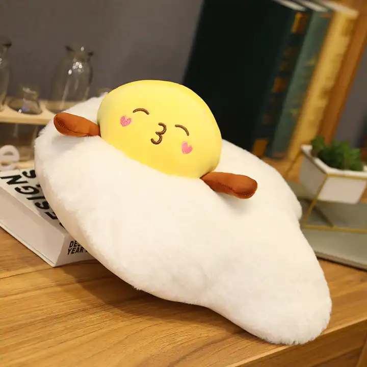 Wholesale New Design Stuffed Animal Toy Fried Egg Plush Soft Toy Animals Throw Pillow 4