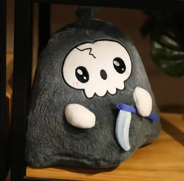 Halloween Cartoon Kawaii Cute Skull Grim Reaper Plush Toys Ghost Cushion Die Doll Decor Christmas Gift 4