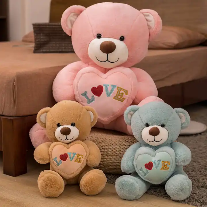 Custom 45cm 90cm 180cm valentine plush giant Teddy bear hold love heart i love you toy boy and girl gift teddy skin 2