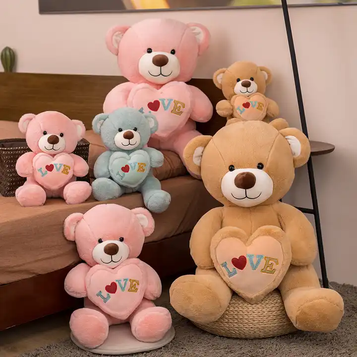 Custom 45cm 90cm 180cm valentine plush giant Teddy bear hold love heart i love you toy boy and girl gift teddy skin 3