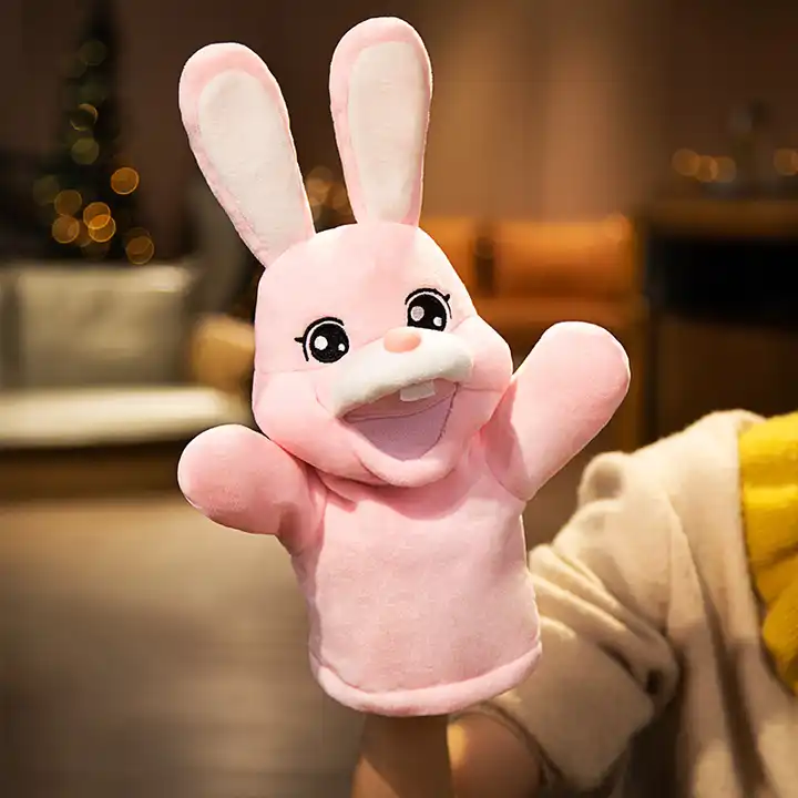35cm Rabbit Bunny Animal Hand Puppets Plush Toy Birthday Party Supplies For Storytelling Teaching Role-Play Gifts 5