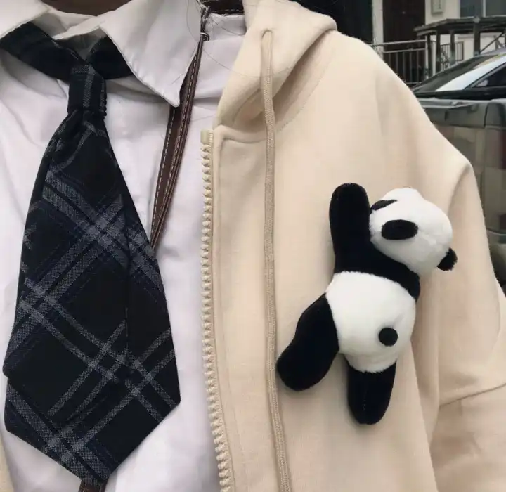 Kawaii Panda Bear Brooch Plush Panda Pins Animal Brooches Soft Plush Toy Pin Love Panda Jewelry Gifts Accessories 4